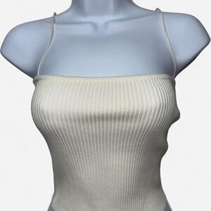 UNIF Cream Ribbed Camisole Top